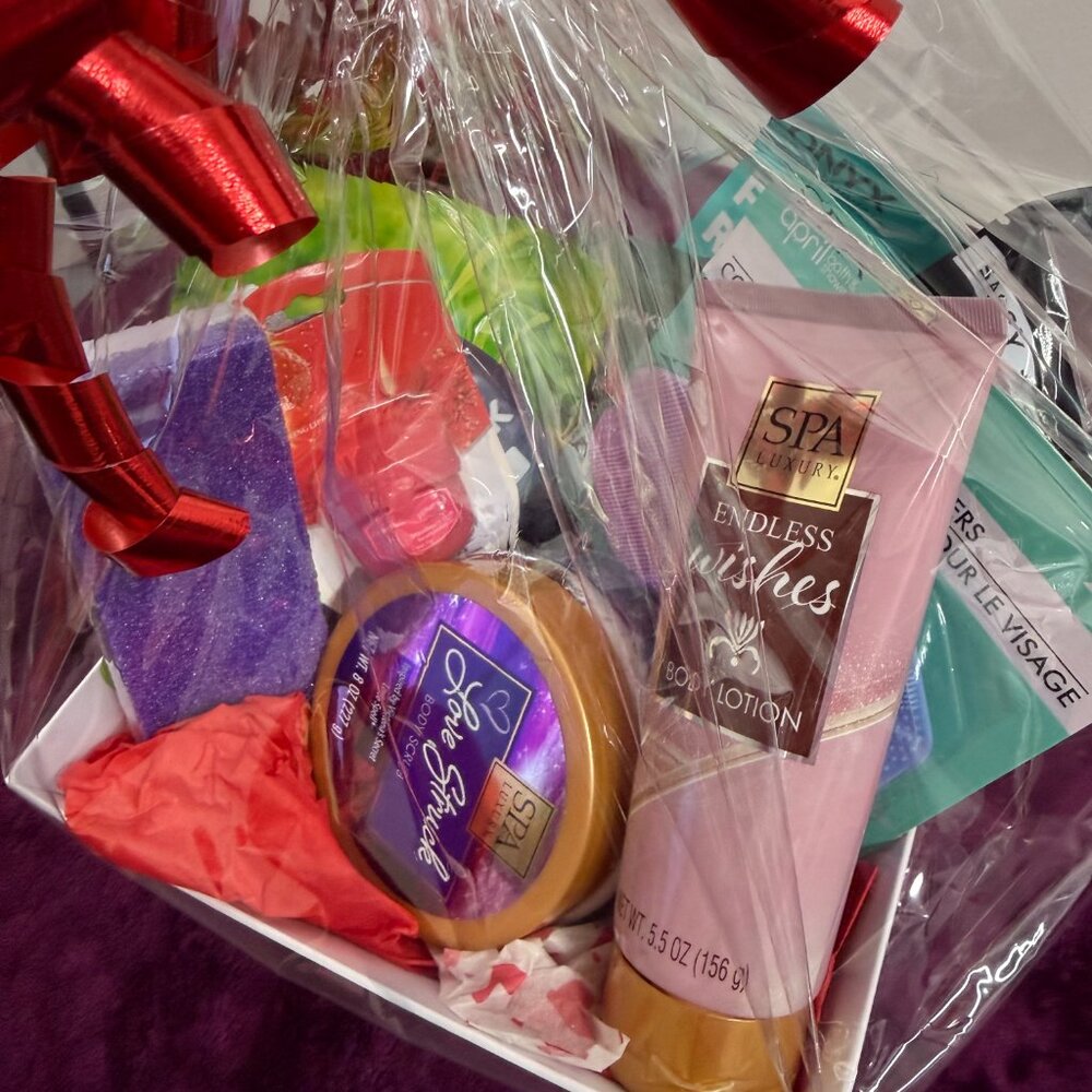 Self-Care Body & Beauty Valentine's Gift Basket - Scrub, Lotion, Lip Care & More - Picture 4 of 6